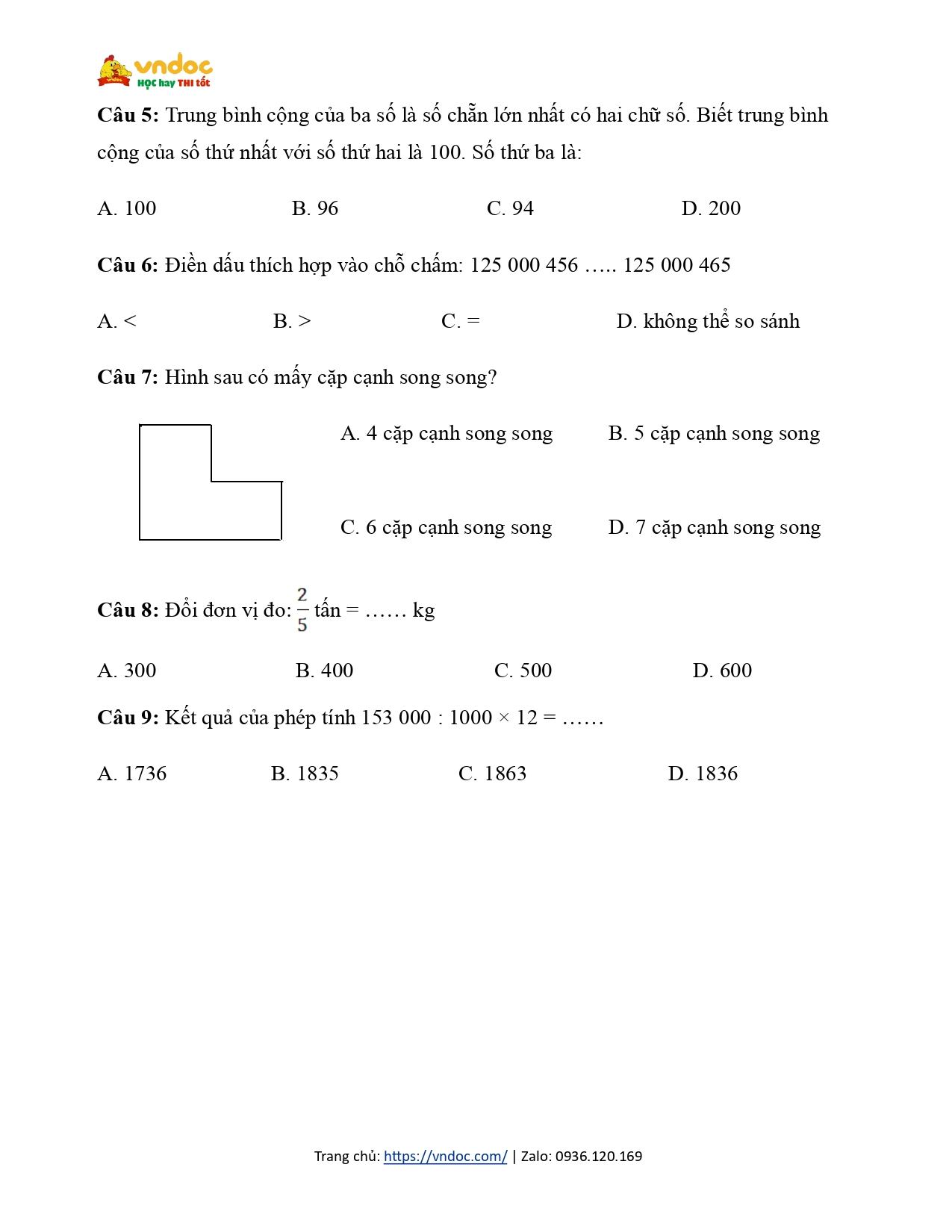 phieu bai tap cuoi tuan 33 nc toan 4 sach CD page 2*589521