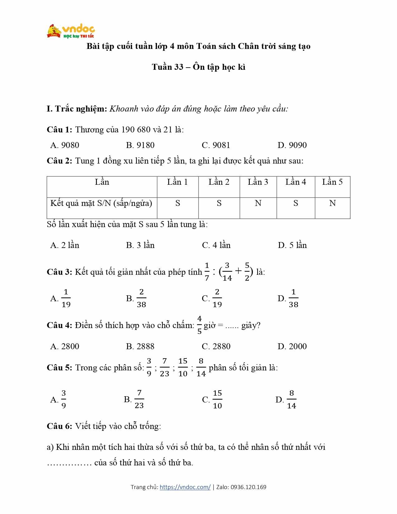 phieu bai tap cuoi tuan 33 toan 4 co ban ctst page 0001*589700