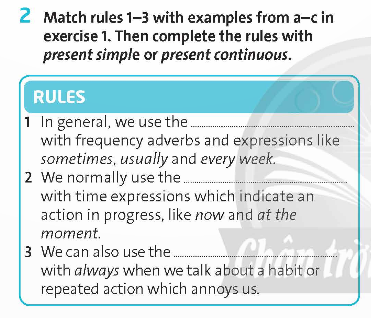 Tiếng Anh 9 Starter Unit Language Focus trang 7 Friends Plus