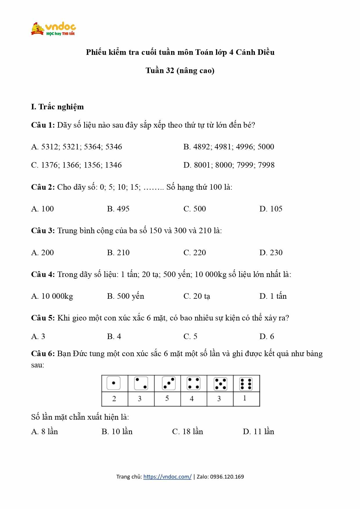 phieu bai tap cuoi tuan 32 toan 4 sach CD page 0001*590970