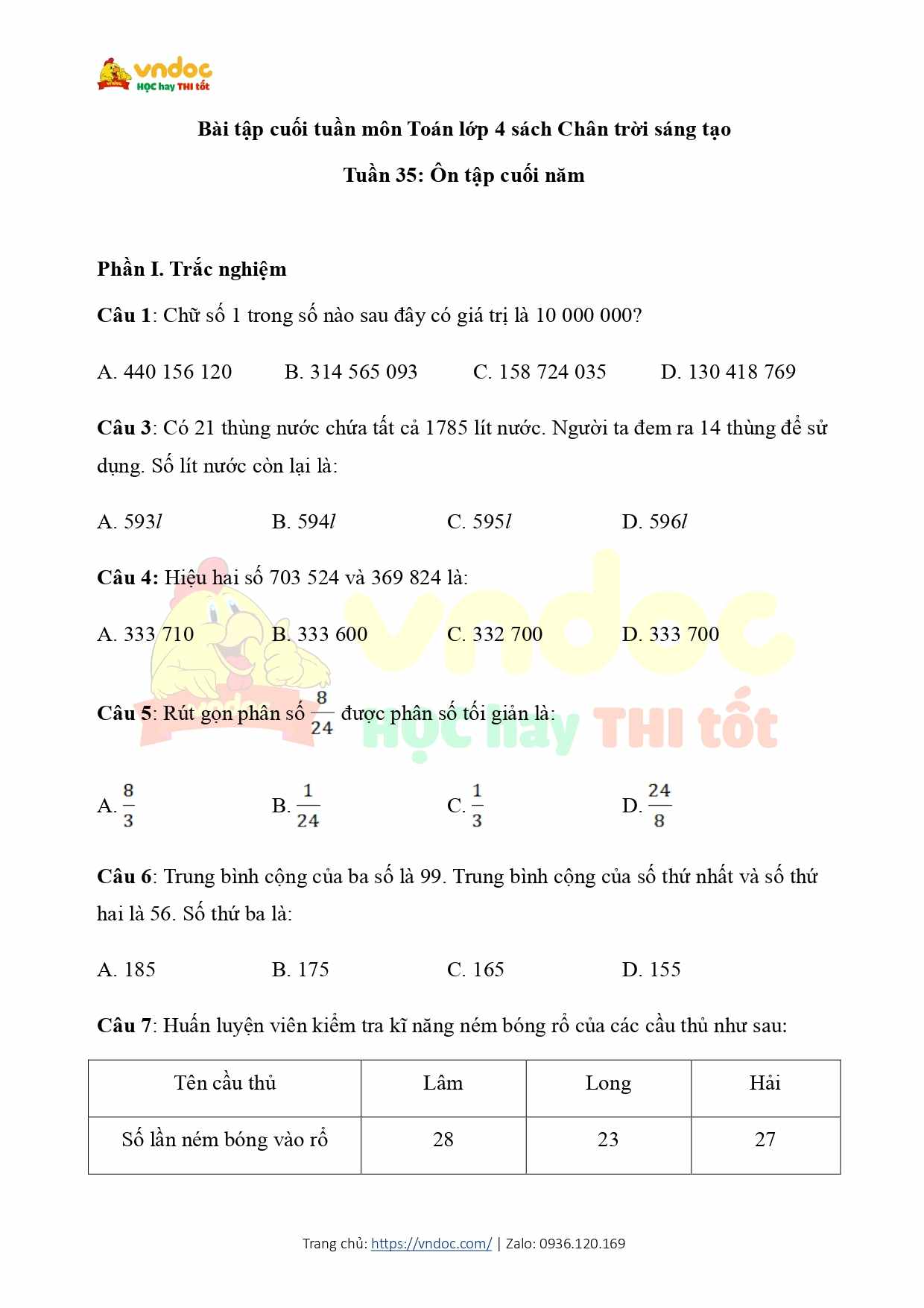 phieu bai tap cuoi tuan 35 toan 4 co ban ctst page 0001*592690