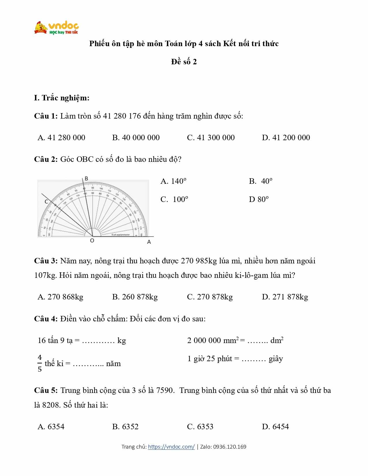 phieu on tap he toan lop 4 KNTT de 2 page 0001*593565