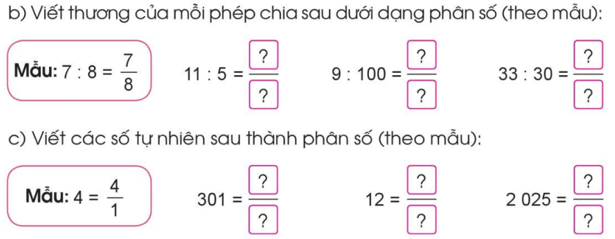Toán lớp 5 Cánh diều Bài 4: Ôn tập và bổ sung về phân số | Giải Toán lớp 5