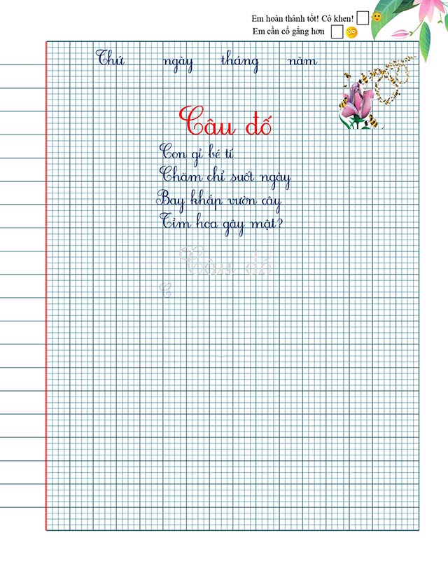 Vở luyện chữ đẹp chữ cái hoa và chữ thường