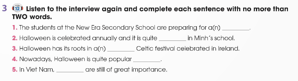 Tiếng Anh 12 Global Success Unit 2 Listening