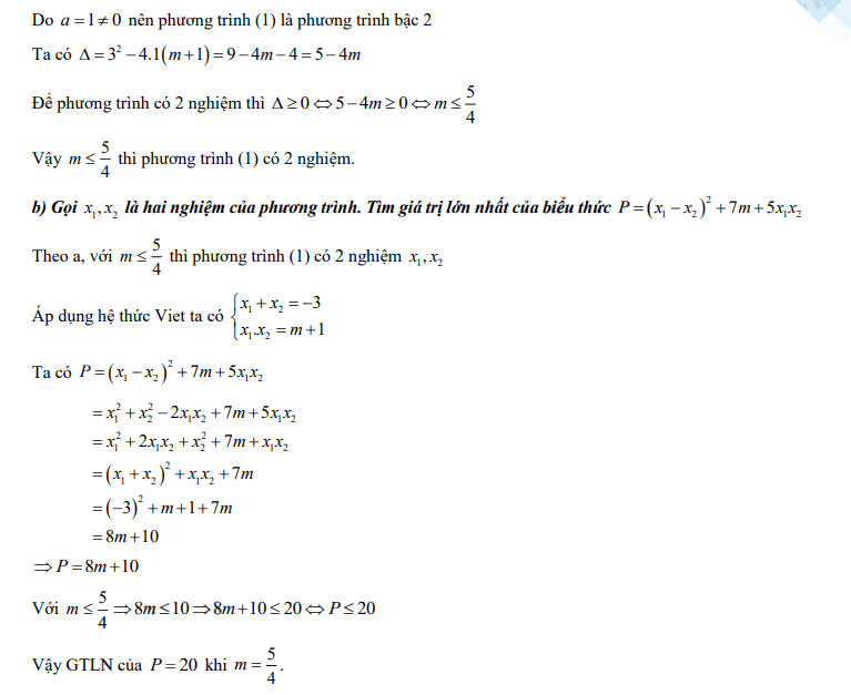 Đáp án đề thi vào 10 môn Toán Trà Vinh 2023