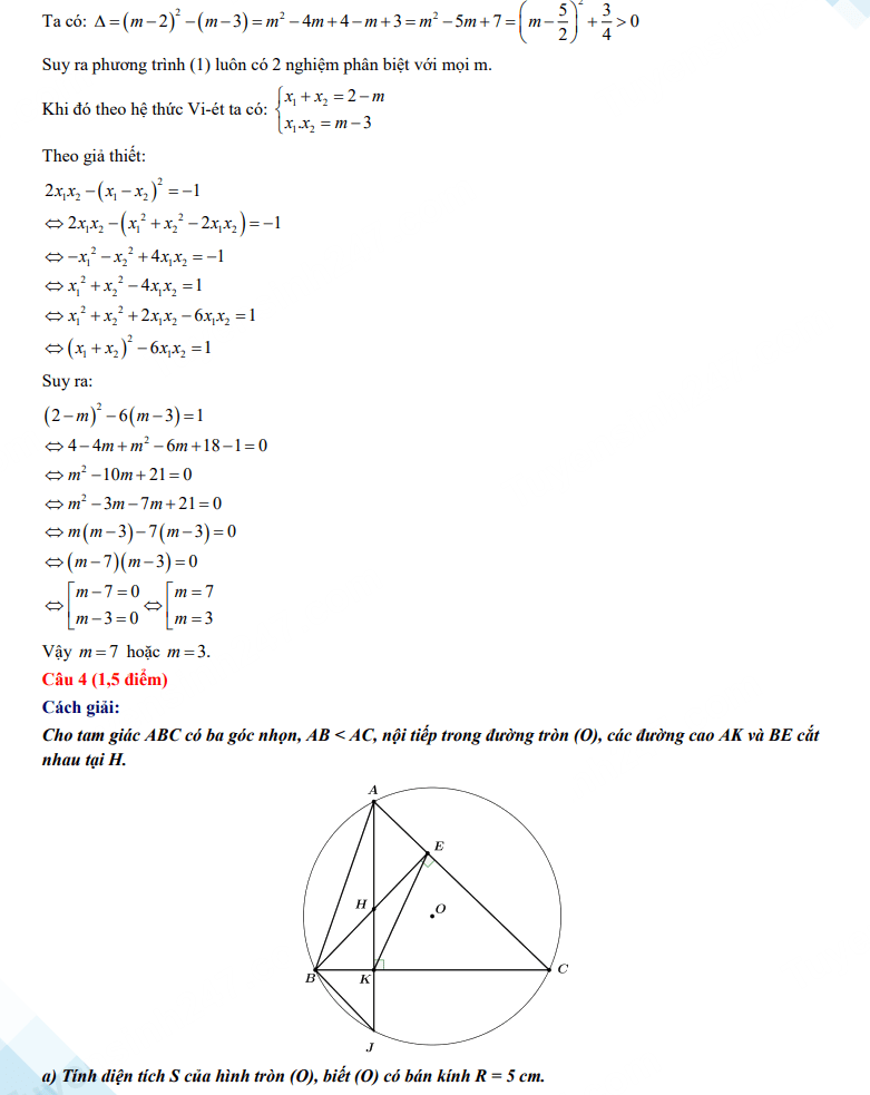 Đáp án đề thi vào lớp 10 môn Toán tỉnh Hậu Giang 2023