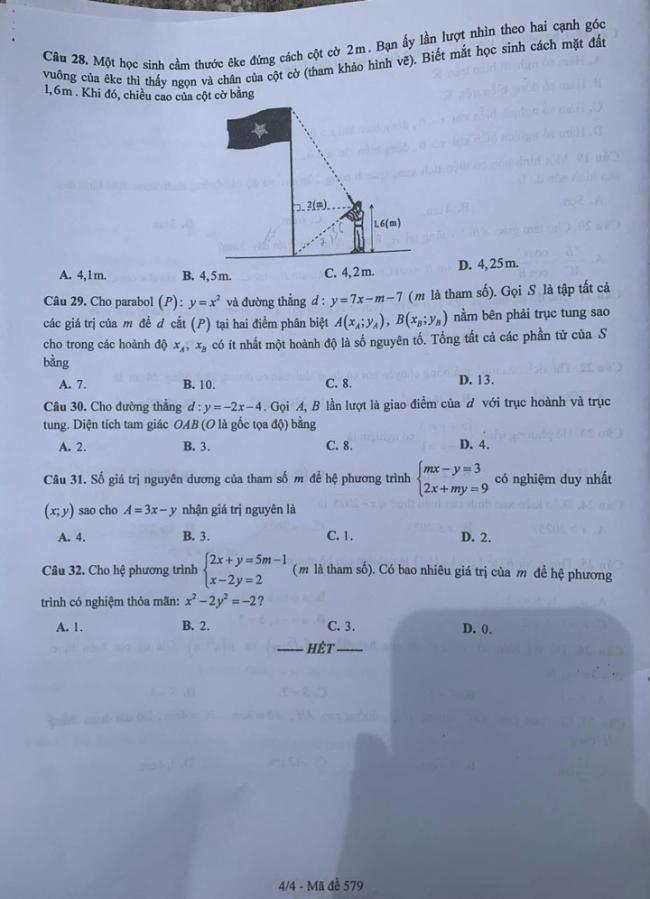 đề thi vào lớp 10 môn Toán Bắc Ninh 2024 trang 4