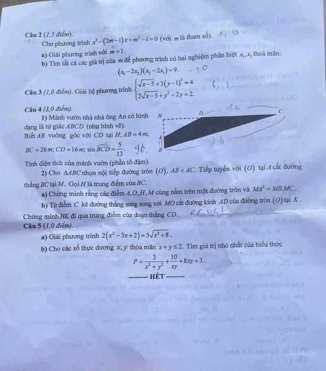 Đáp án đề thi vào 10 môn Toán Nam Định 2024 - 2025 2