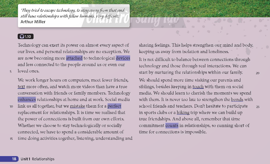 Tiếng Anh 12 Friends Global Unit 1 1F Reading