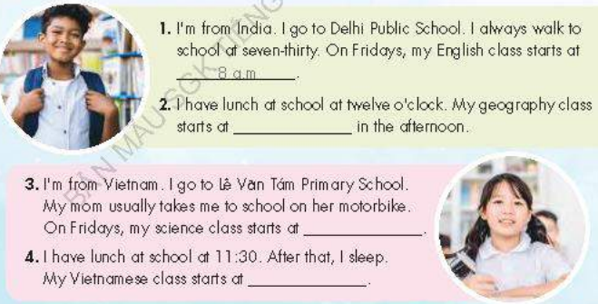 Tiếng Anh lớp 5 unit 1 Time i-Learn Smart Start