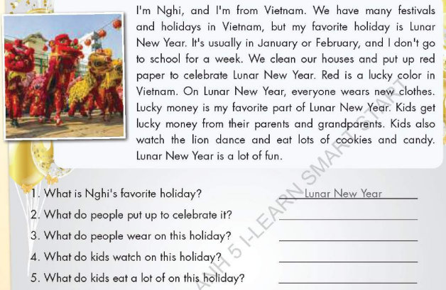 Tiếng Anh lớp 5 unit 2 Culture i-Learn Smart Start