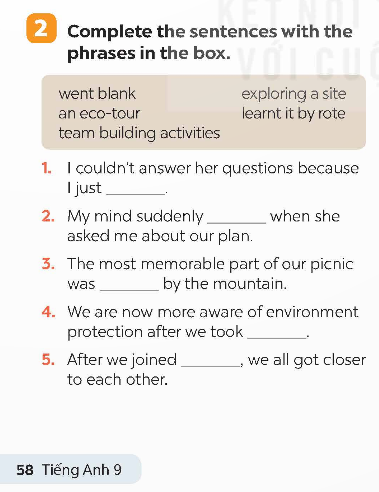 Tiếng Anh 9 Global Success Unit 5 Looking back