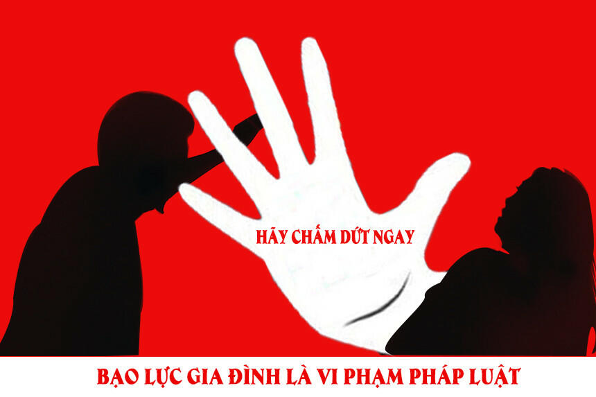  Áp phích với nội dung "Nói không với bạo lực gia đình"