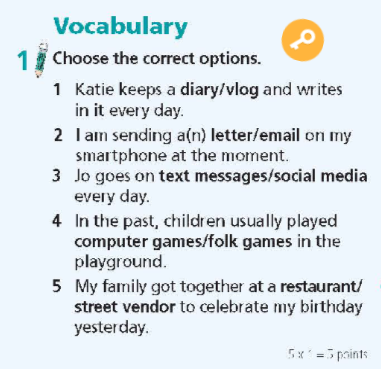 Tiếng Anh 9 Right On Unit 1 Progress Check