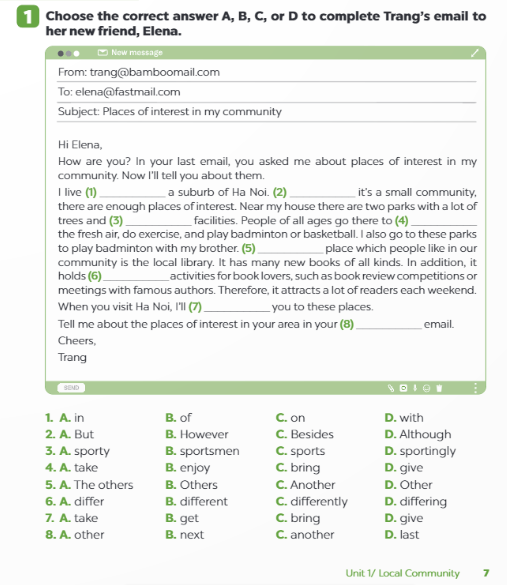 Sách bài tập Tiếng Anh 9 Global Success Unit 1 Reading