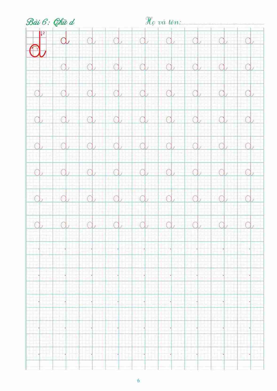 Mẫu vở tập viết cho học sinh lớp 1