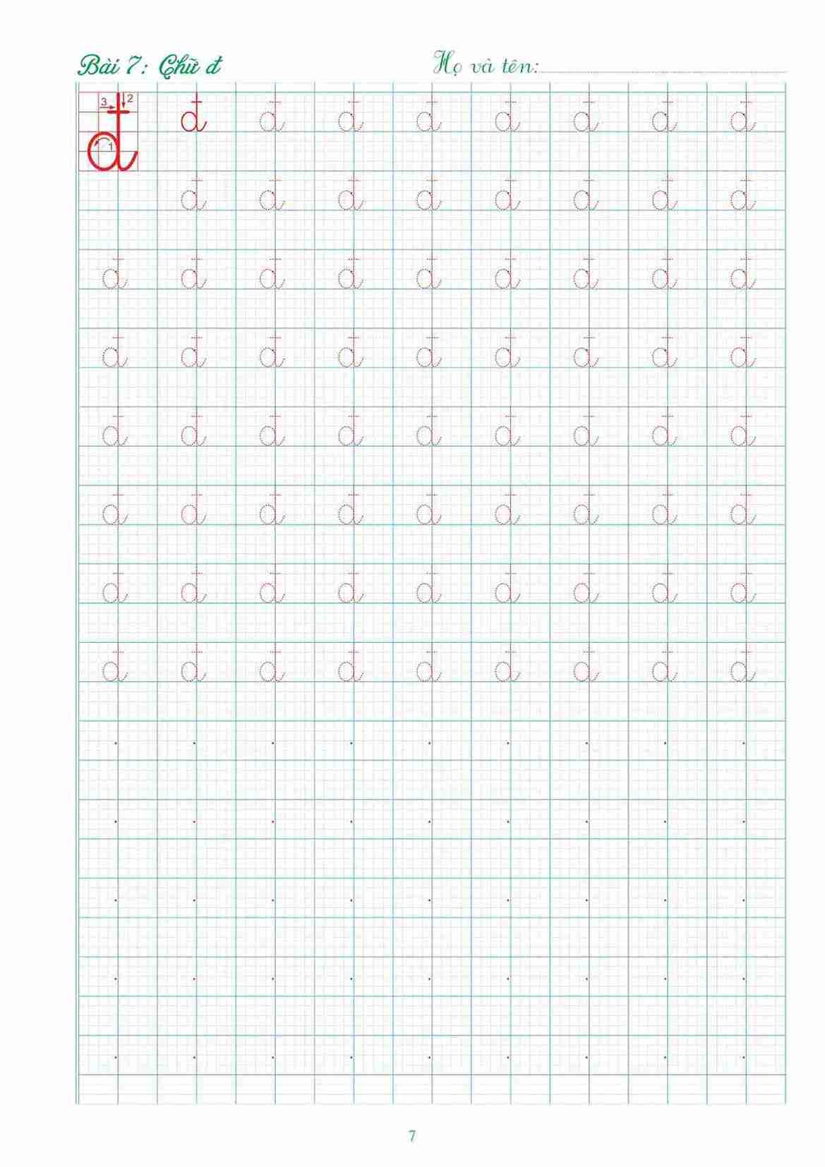 Mẫu vở tập viết cho học sinh lớp 1
