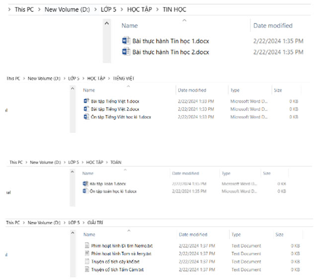 Tổ chức, lưu trữ và tìm tệp, thư mục trong máy tính
