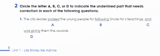 Sách bài tập Tiếng Anh 12 Global Success Unit 1 Grammar