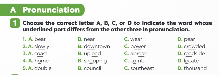 Sách bài tập Tiếng Anh 9 Global Success Unit 2 Pronunciation