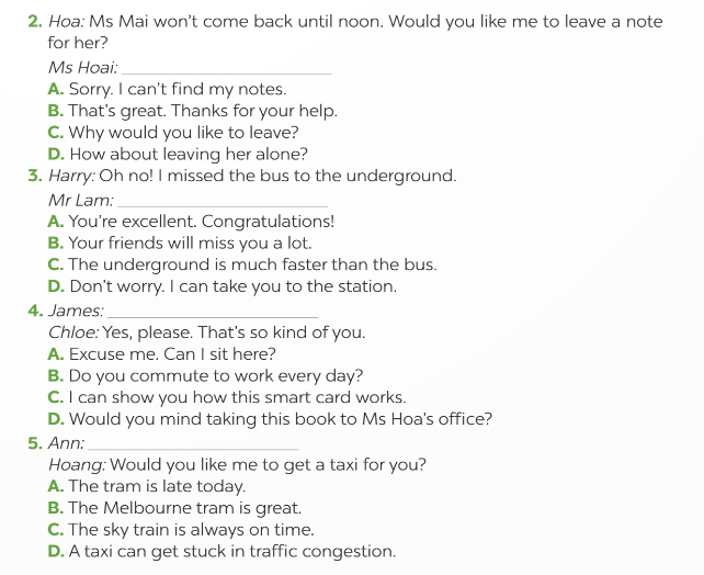 Sách bài tập Tiếng Anh 9 Global Success Unit 2 Speaking