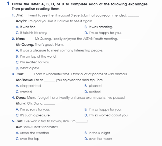 Sách bài tập Tiếng Anh 12 Global Success Unit 1 Speaking