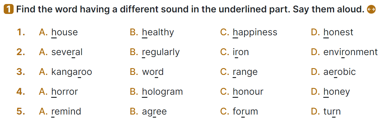 Sách bài tập Tiếng Anh 9 Global Success Unit 3 Pronunciation