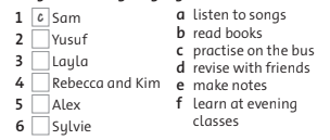 Sách bài tập Tiếng Anh lớp 6 unit 4 Vocabulary and Listening Friends plus