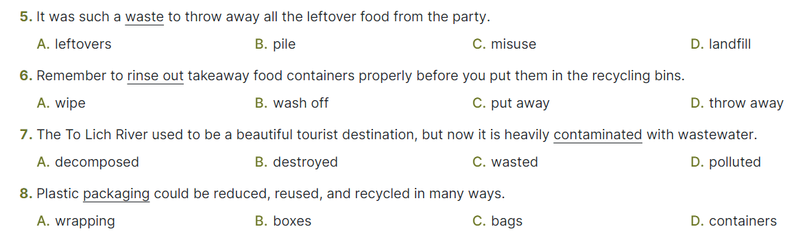 Sách bài tập Tiếng Anh 12 Global Success Unit 3 Vocabulary