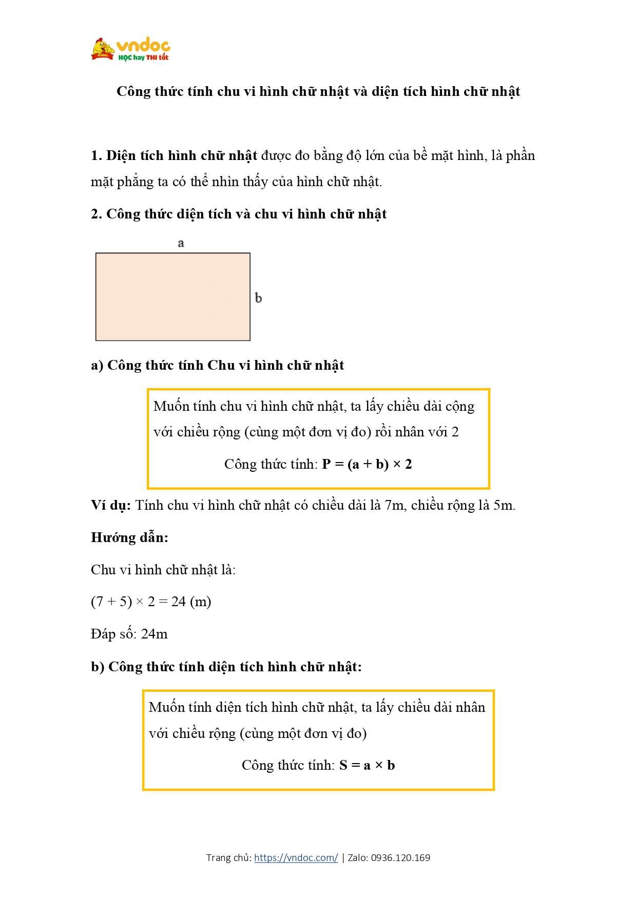 Cong thuc tinh chu vi hinh chu nhat va dien tich hinh chu nhat page 1*614427
