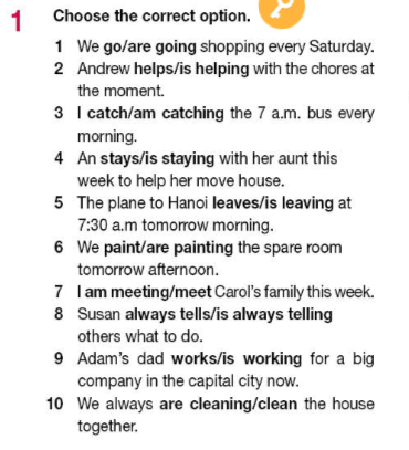 Tiếng Anh 11 Bright Workbook Unit 1 Grammar Bank section