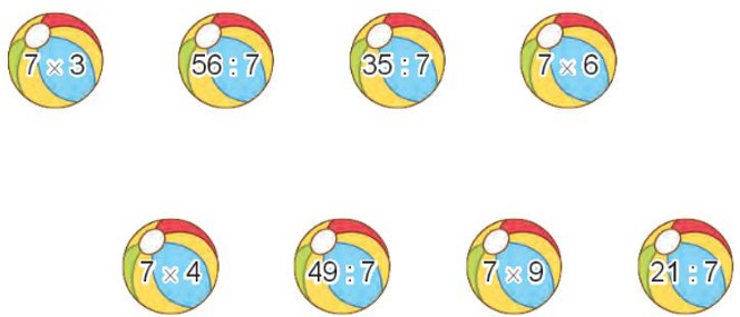 Trắc nghiệm Bảng chia 7