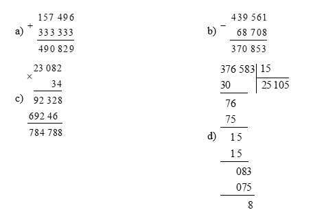 Vở bài tập Toán lớp 5 Chân trời sáng tạo Bài 1: Ôn tập số tự nhiên và các phép tính