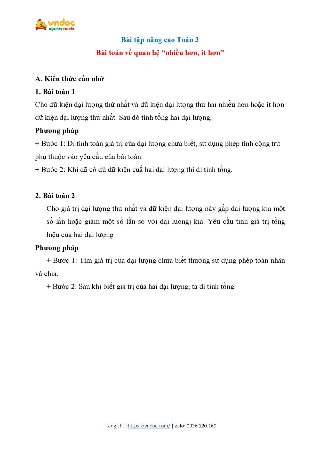bai tap nang cao toan 3 bai toan ve quan he nhieu hon it hon gap len page 1*621173