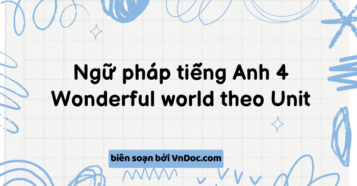 Ngữ pháp tiếng Anh 4 Wonderful world theo Unit