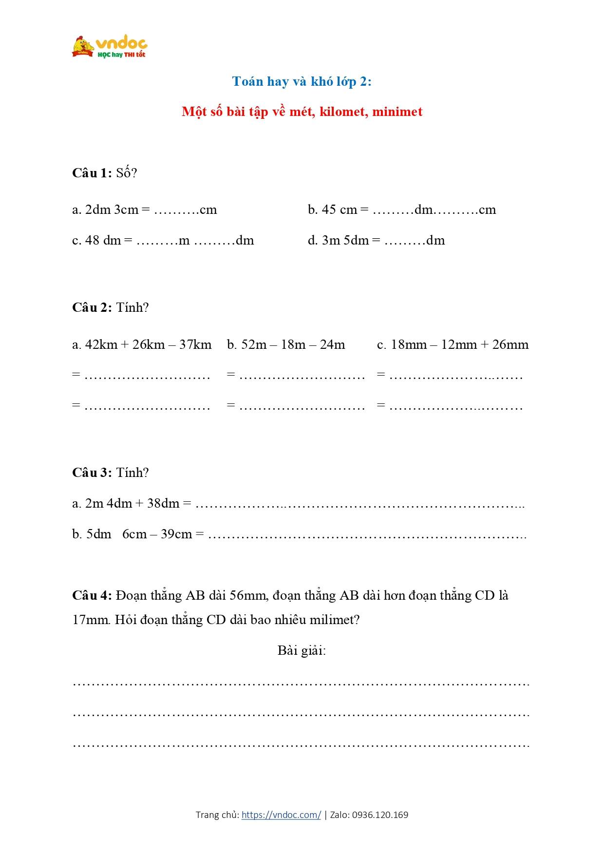 toan hay va kho lop 2 mot so bai tap ve met kilomet minimet page 1*626278