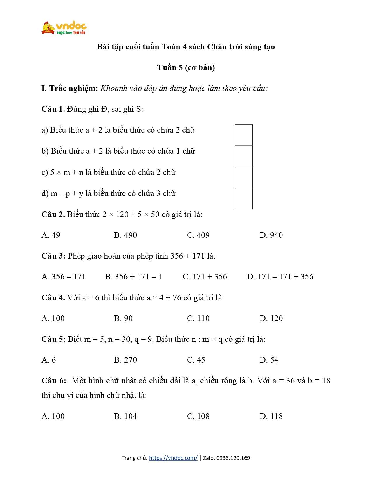 phieu bai tap cuoi tuan 5 toan 4 co ban ctst page 1*626884
