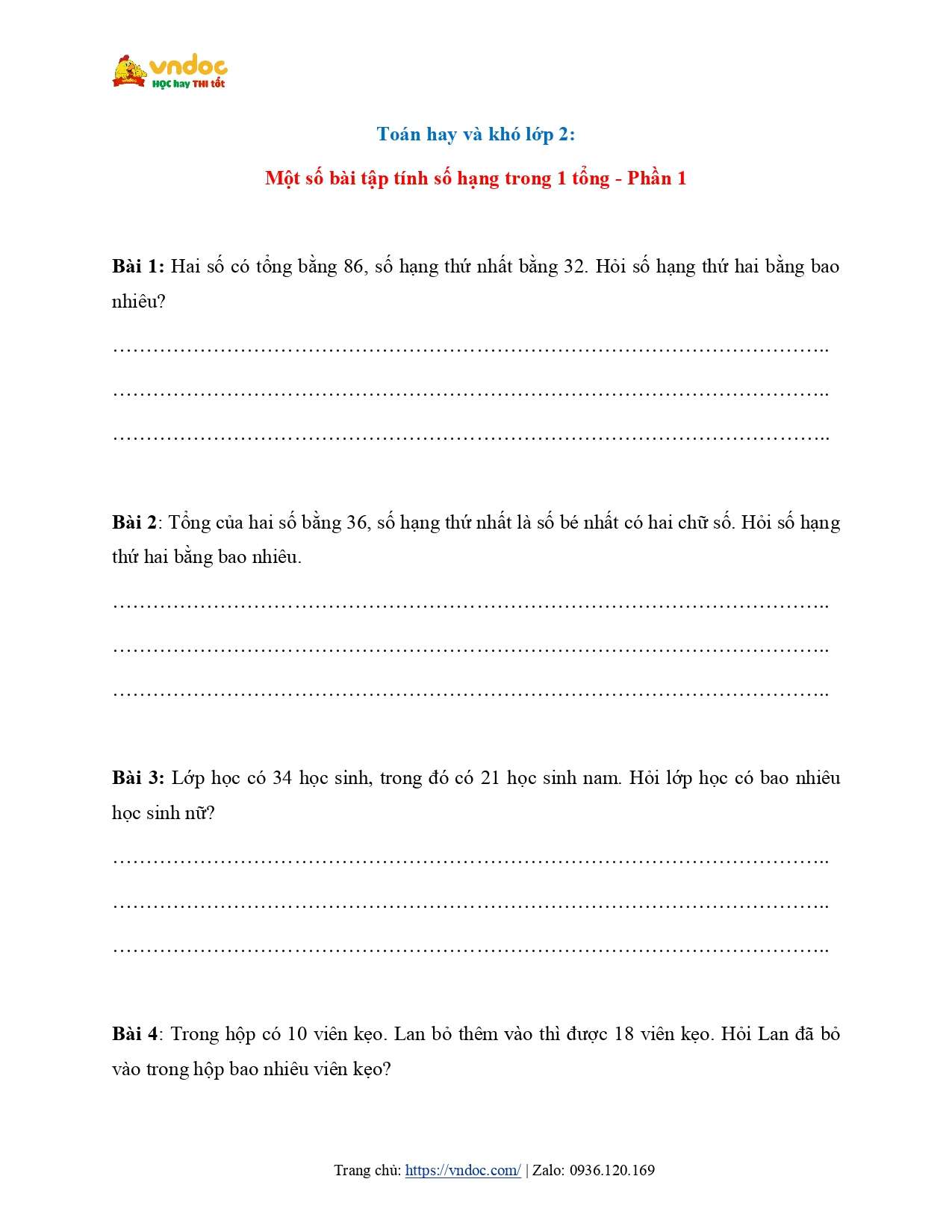 toan hay va kho lop 2 mot so bai tap tinh so hang trong 1 tong phan 1 page 0001*628665