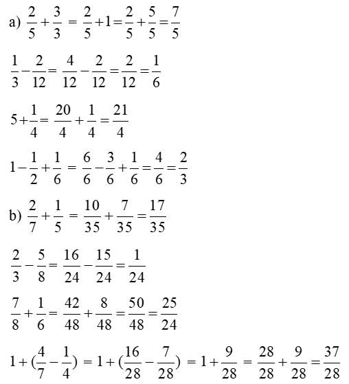 Vở bài tập Toán lớp 5 Chân trời sáng tạo Bài 3: Ôn tập và bổ sung các phép tính với phân số