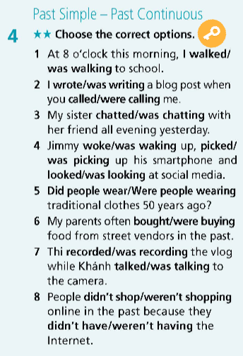 Tiếng Anh Right on 9 Grammar Bank Unit 1