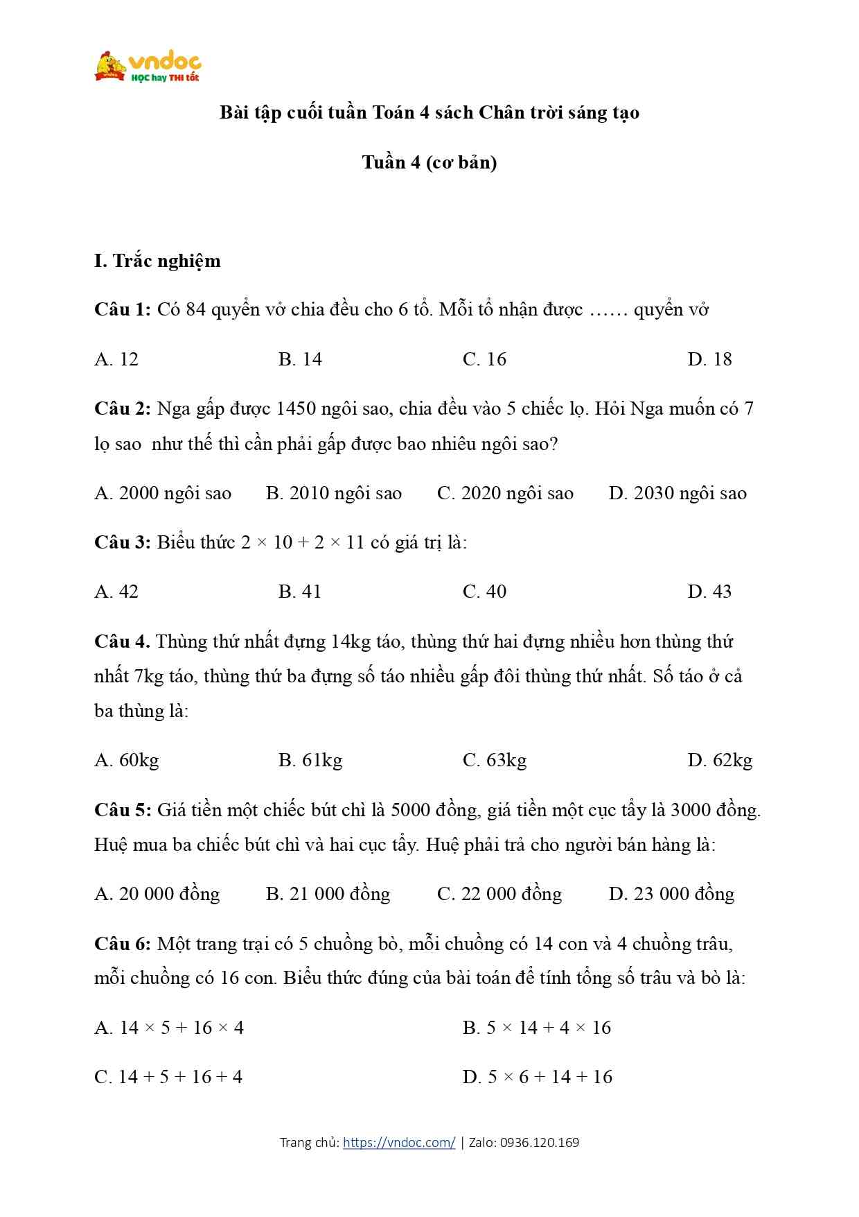 phieu bai tap cuoi tuan 4 toan 4 co ban ctst page 1*634634