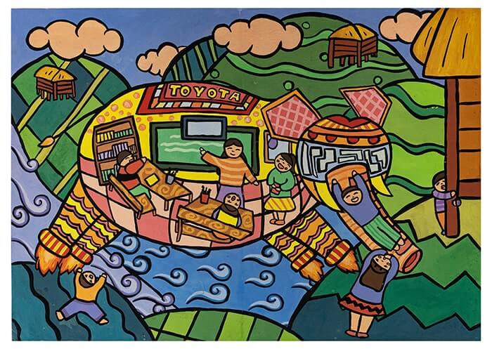 mau tranh cuoc thi ve chu de chiec o to mo uoc*636066