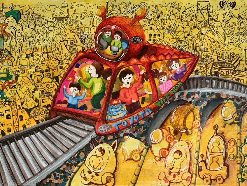 tranh chiec o to mo uoc dat giai nhat 2021*636045