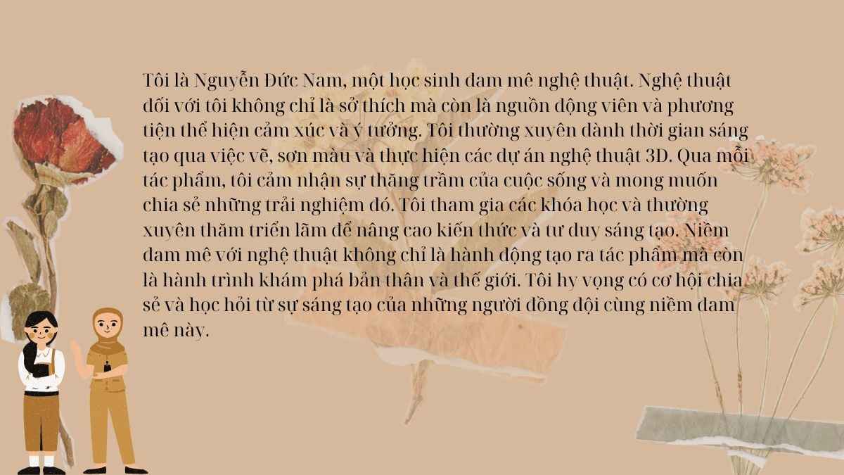 Giới thiệu bản thân vào một tấm thẻ