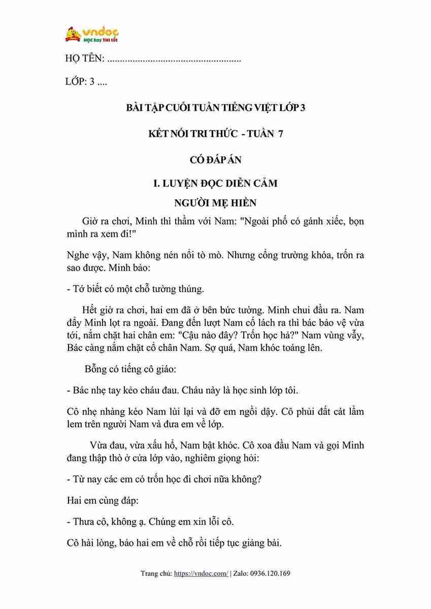 bai tap cuoi tuan tieng viet lop 3 ket noi tri thuc tuan 7 hinh anh 0 1*638949