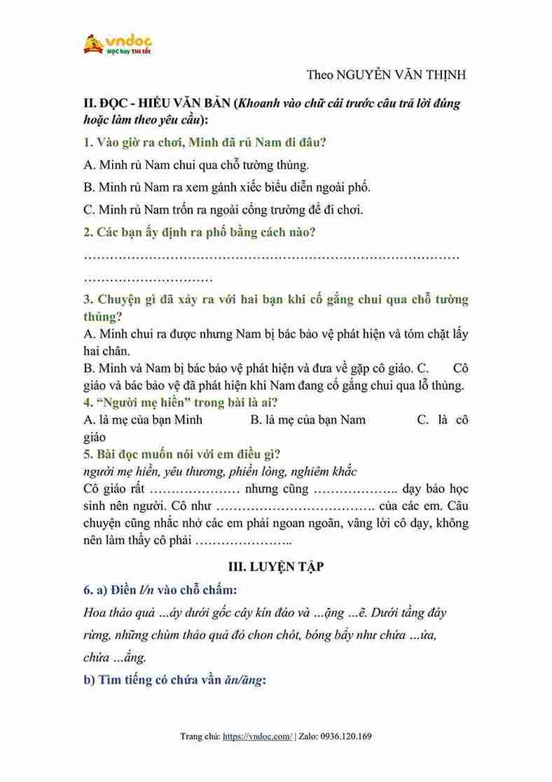 bai tap cuoi tuan tieng viet lop 3 ket noi tri thuc tuan 7 hinh anh 1 2*638948