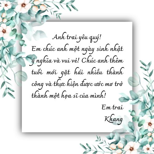 Viết bưu thiếp chúc mừng sinh nhật một người thân