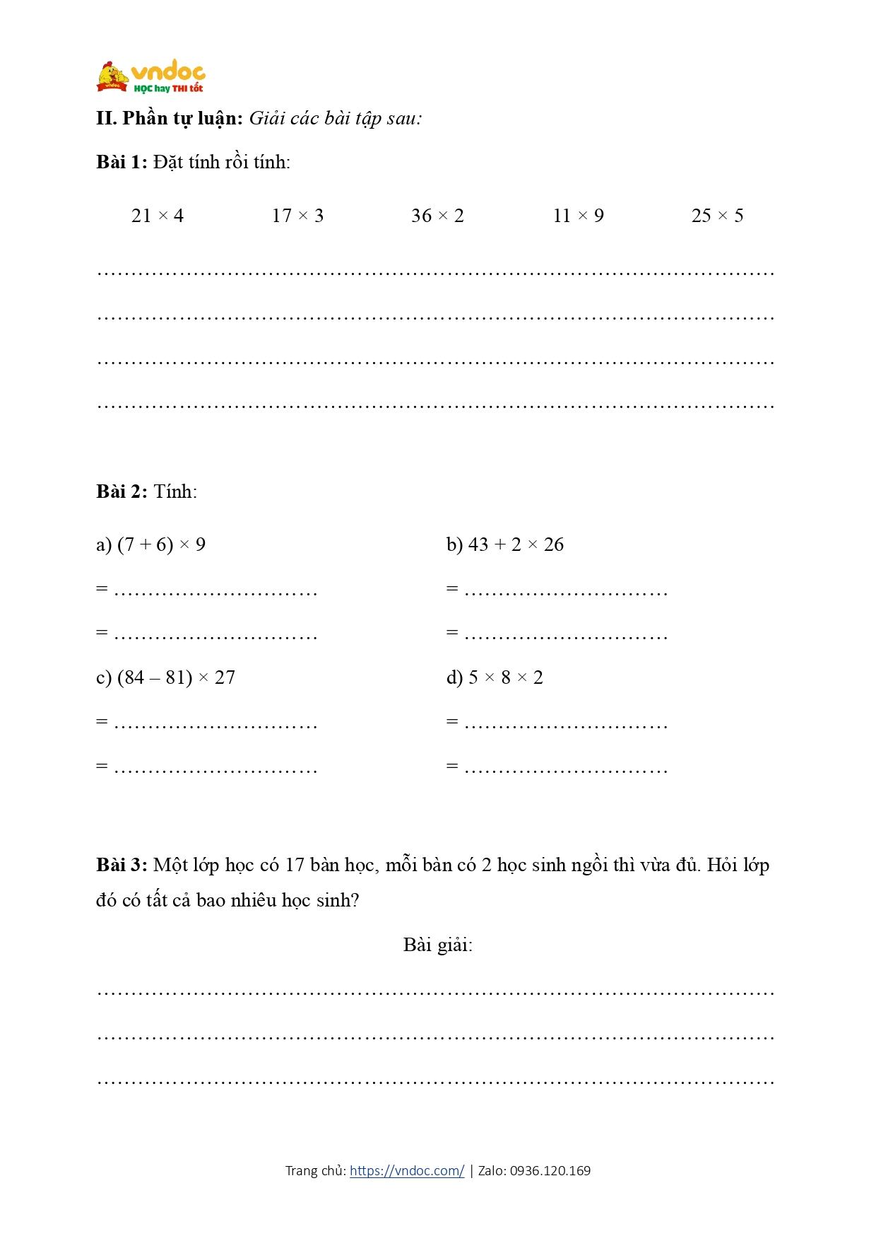 bai tap cuoi tuan toan lop 3 ket noi tri thuc tuan 10 page 0002*641367