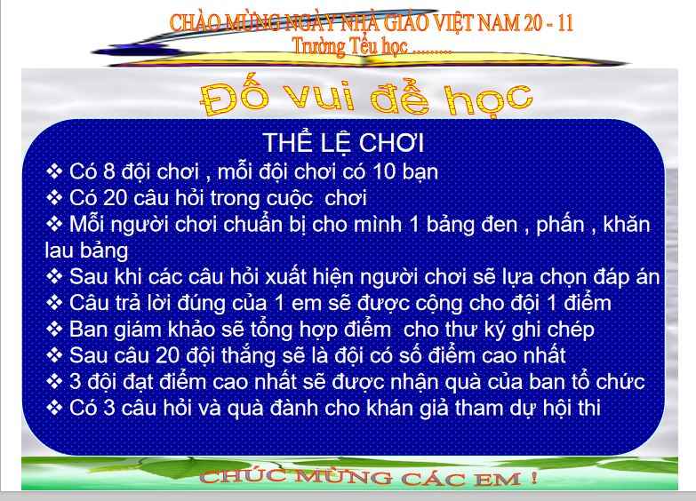 Trò chơi powerpoint Ngày 20-11